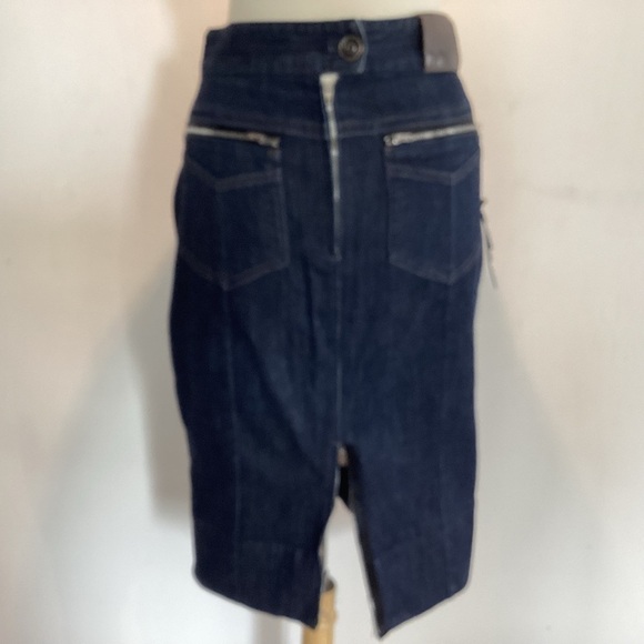 Sportmax Code By Max Mara Denim Y2K 90’s Boho Dark Blue Wash Skirt 10 see measur - Picture 5 of 10